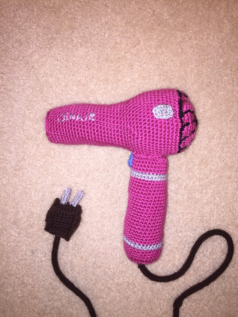 Toy Hair Dryer Crochet Designer Pink Hair Dryer Childrens Etsy