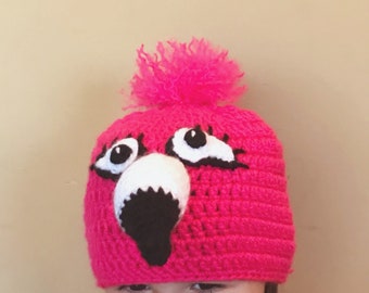 Pink Flamingo Hat - crochet flamingo hat Kids Halloween Costume - Toddler Halloween Costume - Baby Halloween Costume