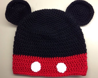 Crochet Mickey Mouse Hat - Kids Halloween Costume - Baby Halloween Costume