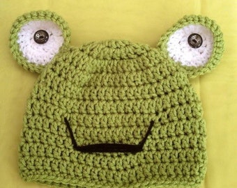 Frosch Hut - Crochet Childrens Frosch Hut - Kinder-Halloween-Kostüm - Kleinkind Halloween-Kostüm - Baby-Halloween-Kostüm