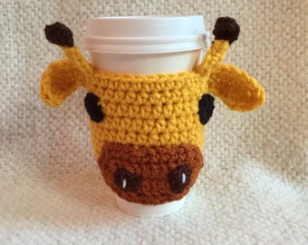 Giraffe Coffee Cozy - Giraffe Animal Coffee Cup Warmer - Choose Your Colors