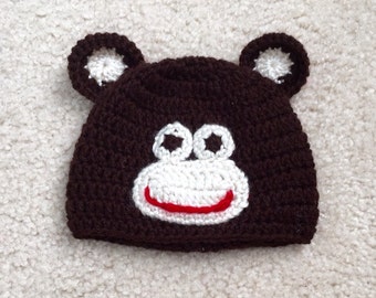 Monkey Hat -  Monkey Costume Hat - Kids Halloween Costume - Toddler Halloween Costume - Baby Halloween Costume