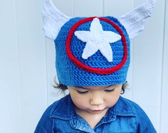 Captain America Hat - Kids Halloween Costume - Toddler Halloween Costume - Baby Halloween Costume