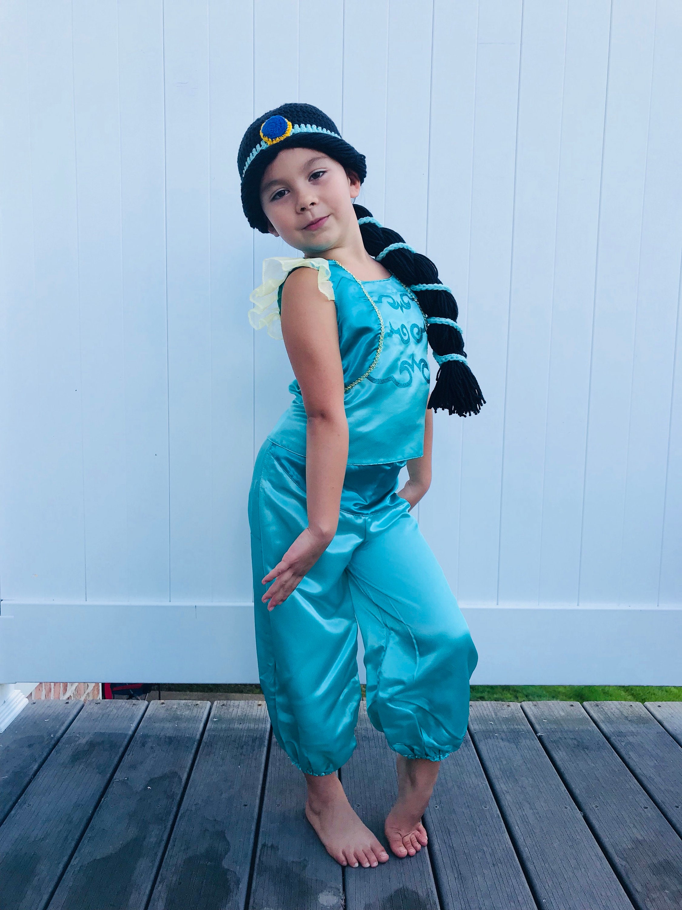 Glimlach Oh boksen Jasmine haak Pruik Aladdin Haar Pruik Disney Princess - Etsy Nederland