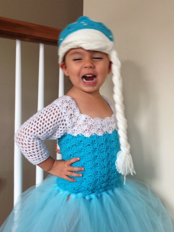 Elsa Frozen Hat Crown and Braided Hair Kids Halloween Costume Baby