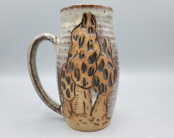 Morel Mushroom Mug 16 oz - Nature Lover Gift Mushroom Art - Nature Mug Fairytale Gift - Unique Coffee Mugs