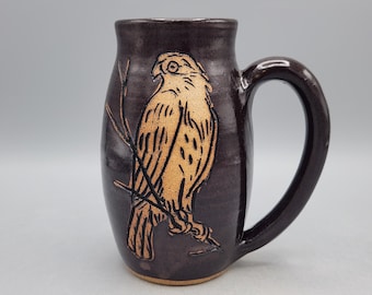 Hawk Mug 16 oz - Bird of Prey Nature Lover Gift - Unique Coffee Mugs - Coffee Lover Gift Large Animal Mug