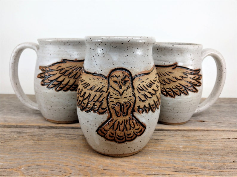 Snowy Owl Mug 16 oz Outdoorsy Nature Lover Gift Handmade Etsy