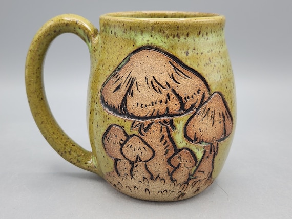 Mushroom Mug 16-18 oz - Nature Lover Gift Mushroom Art - Nature Mug Fairytale Gift - Unique Coffee Mugs