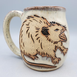 Opossum Mug 16 oz  - Screaming Opossum College Student Gift Animal Mug - Cute Coffee Mug