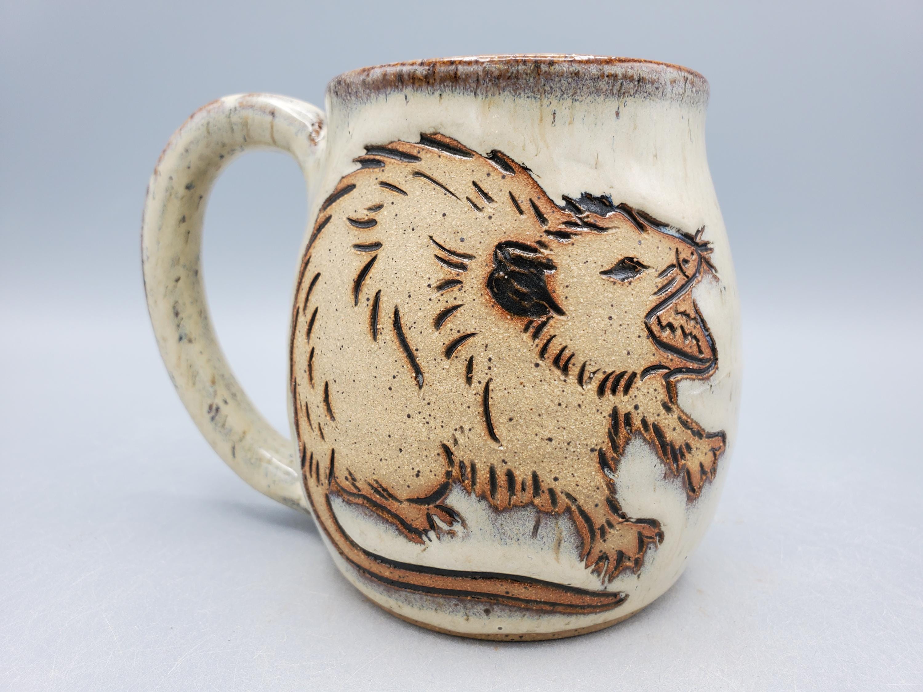 Opossum Mug 16 oz  - Screaming Opossum College Student Gift Animal Mug - Cute Coffee Mug