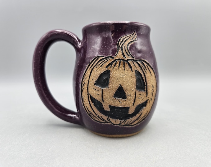 Jack-O-Lantern Mug 16 oz - Spooky Season Gift - Halloween - Autumn Nature Mug Fairytale Gift - Kitchen Witch Unique Coffee Mugs
