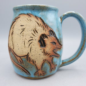 Opossum Mug 16 oz  - Screaming Opossum College Student Gift Animal Mug - Cute Coffee Mug