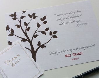 Gifts for Teachers, Teacher Gift, Teacher Thank You, Custom Teacher Print, Teacher Appreciation, Teacher Fingerprint Tree