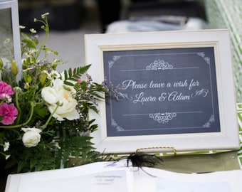 Please leave a wish sign, Personalized Sign, Wedding Sign, Leave your wish sign - DIGITAL