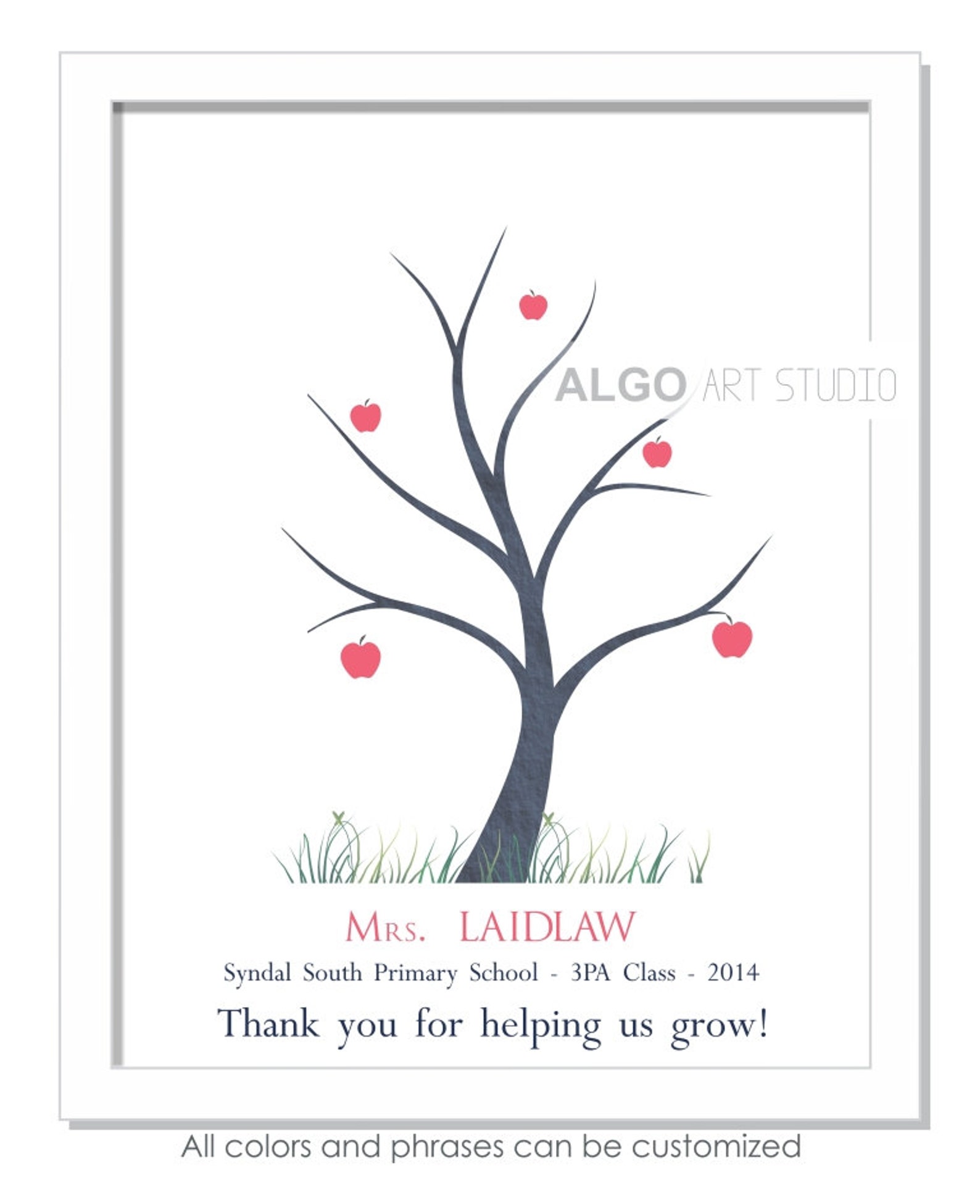 Teachers Gift, Personalized Teacher Tree, Custom Gift for Teacher, Teacher Appreciation