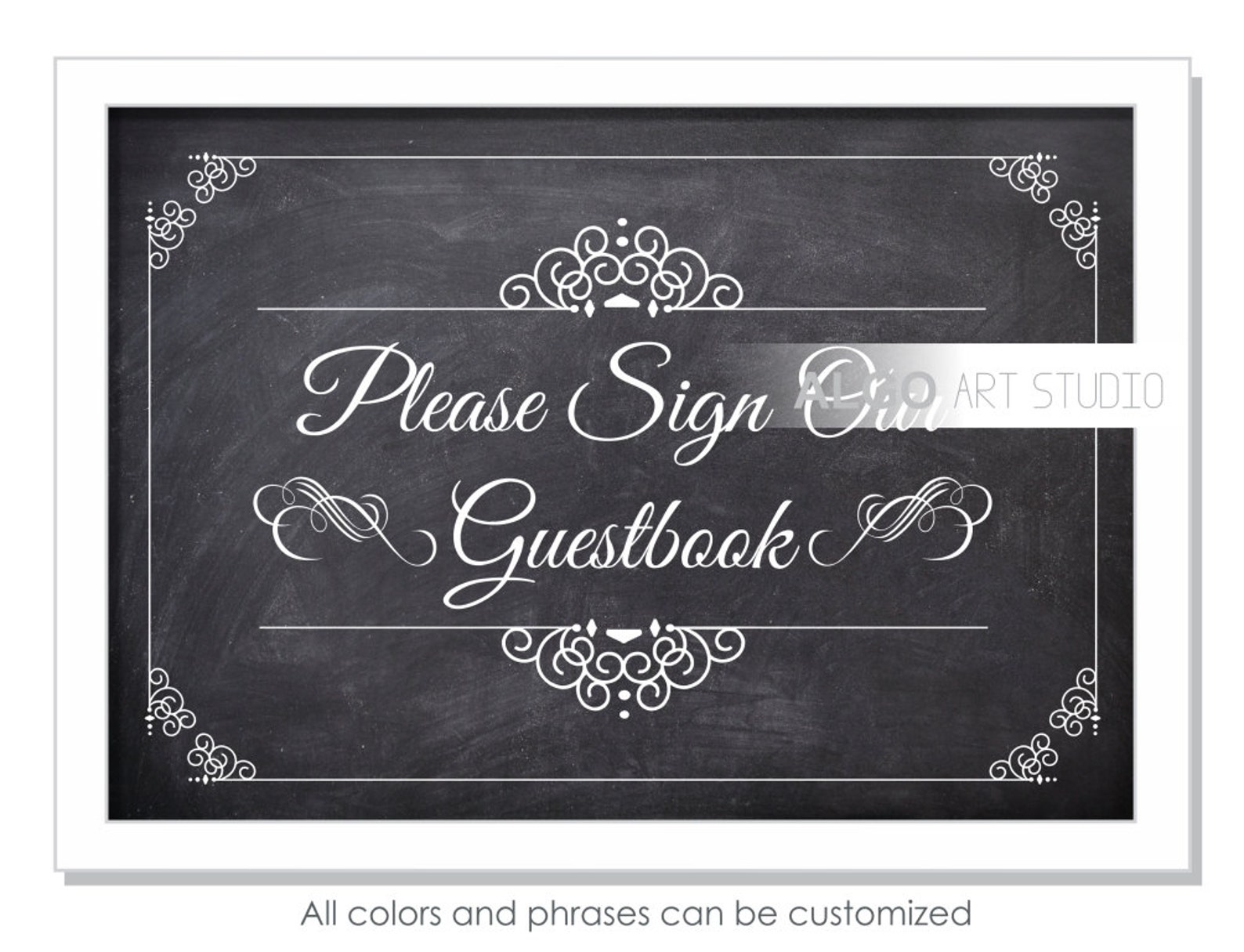 Please Sign Our Guestbook Printable Wedding Chalkboard Sign | Etsy