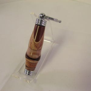 Handgemachte laminierte Eiche, Ahorn, Nussbaum Geheimfach Schlüsselanhänger (Chrome Finish) mit Geschenkbox