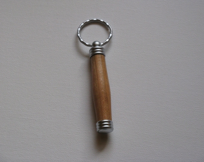 Handmade Secret Compartment Key Chain  (Brush Satin Finish )(Tasmanian Oak)