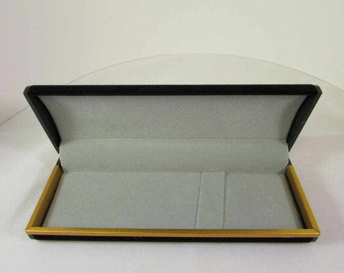 Black Velour Pen Box with Gold Trim finish --For smaller Pens
