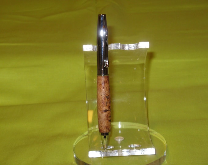 Anahelm Ball point twist pen (Maple Burl with a Chrome finish) (Includes a Felt-Lined pen box)