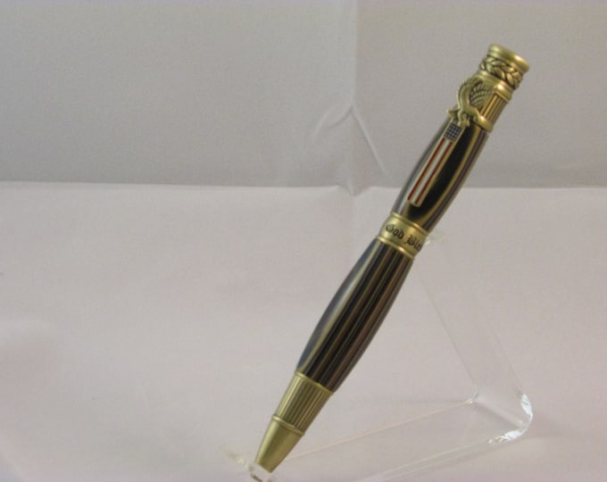 American Patriot Handmade Pen( In a Poly Resin--Desert Mirage  pen blank with a Antique Brass finish )includes a gift box