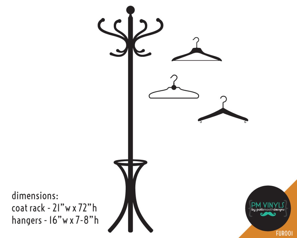 Coat Hanger Vinyl Wall Decal FUR001 Etsy