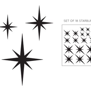 Retro Starburst Vinyl Wall Decals, Set of 18 SHA004 - Etsy