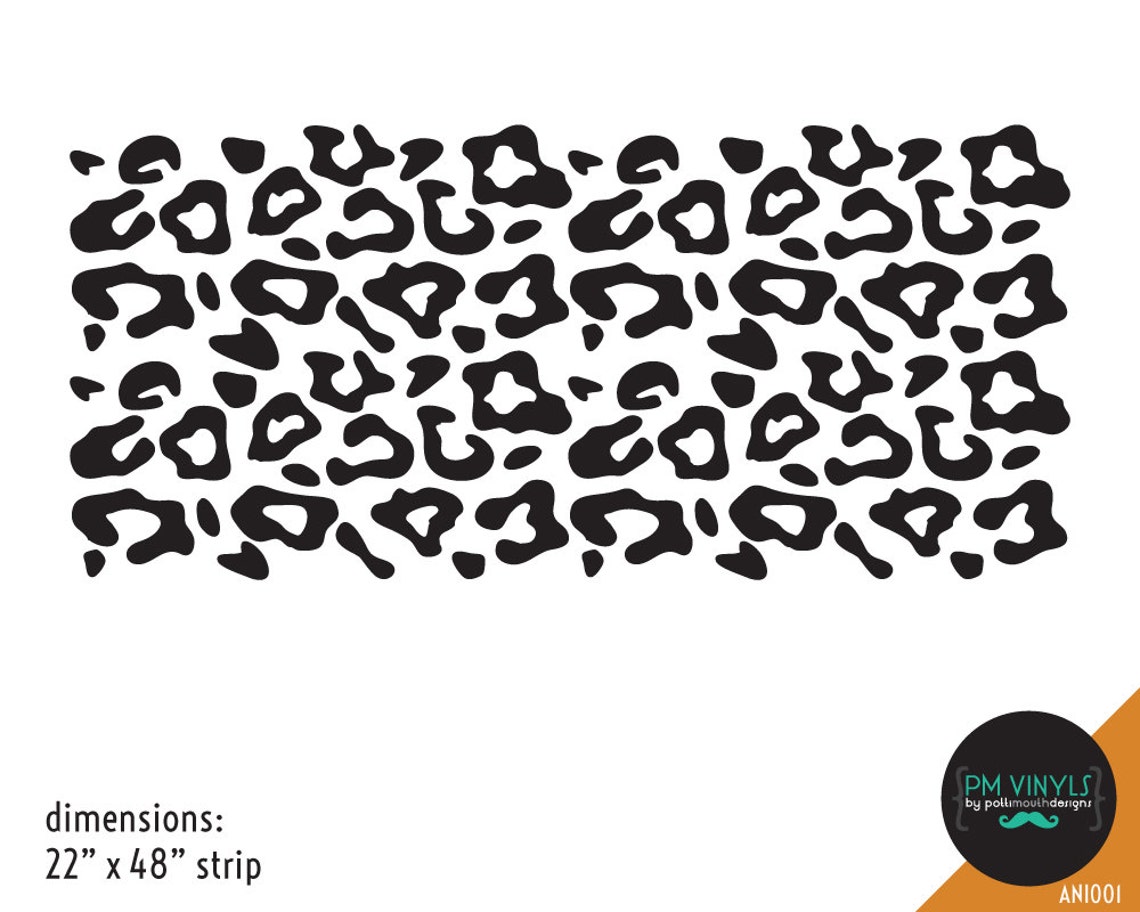 leopard animal print vinyl wall decal strip ani001 etsy