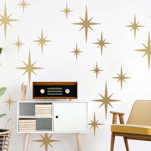 Retro Starburst Vinyl Wall Decals, Set of 18 SHA004 image 2