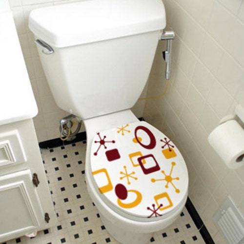 Retro Toilet Seat Decals Etsy