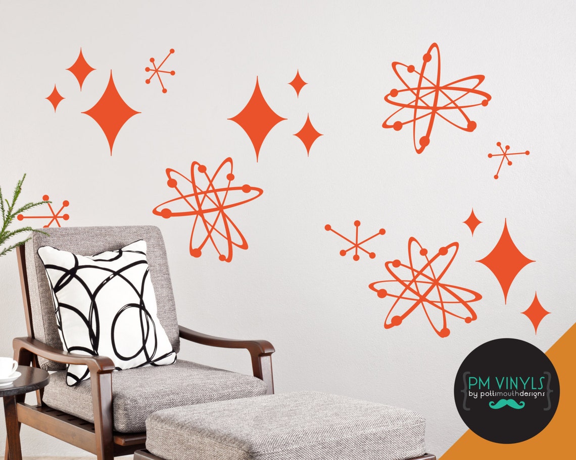 Atomic Starburst Variety Pack Vinyl Wall Decals SHA026 - Etsy