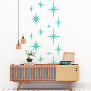 Retro Starburst Vinyl Wall Decals, Set of 18 - SHA004