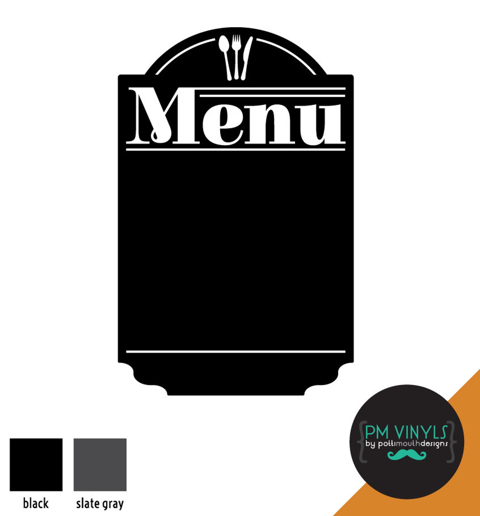 Menu Chalkboard Vinyl Decal - Etsy