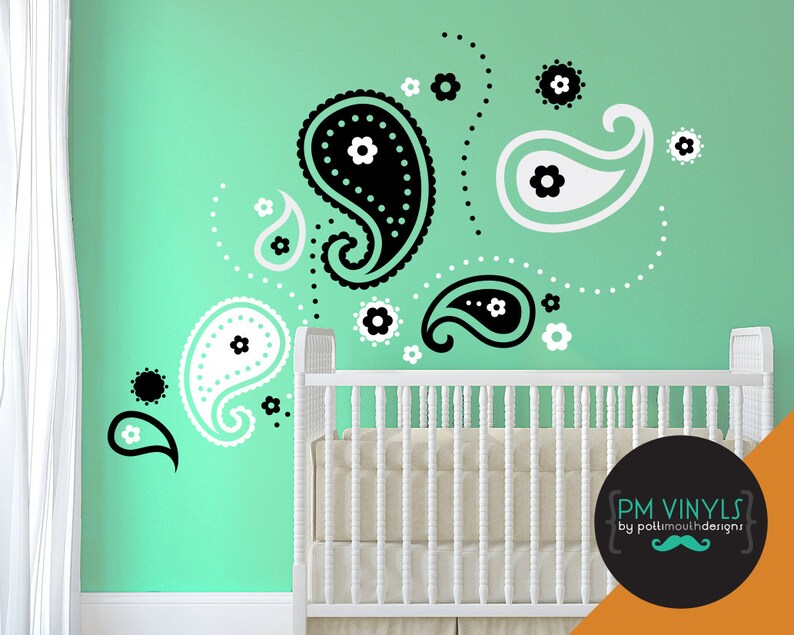Paisley Vinyl Wall Decals Gir002 - Paisley Wall Decals Paisley Vinyl Wall Decals Gir002 - Paisley Wall Decals