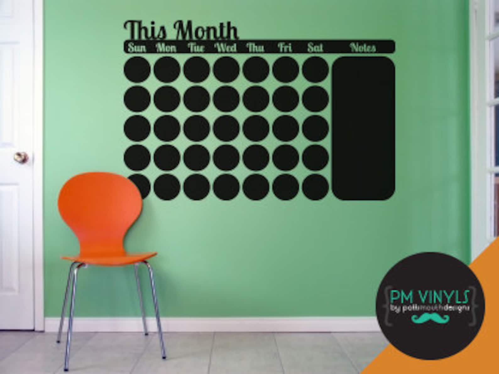 This Month Calendar Chalkboard Vinyl Decal Etsy