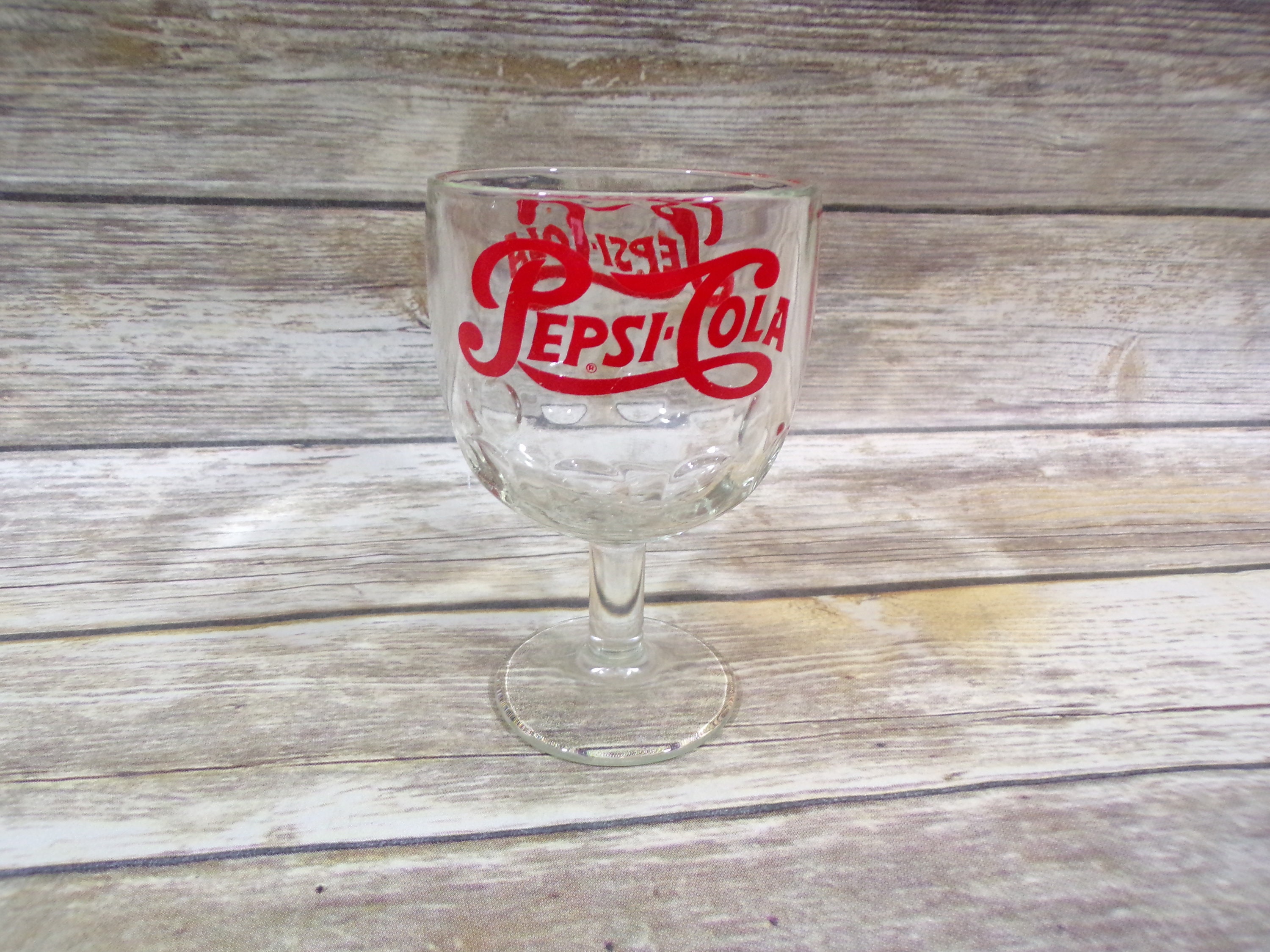 1970s Pepsi Co Goblet Drinking Glass Pepsi Sign Pop Soda Pepsi Etsy