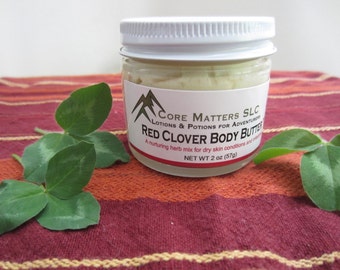 Red Clover Body Butter - Detoxifying body butter that eases the pain, itching of skin conditions such as eczema and psoriasis, free shipping