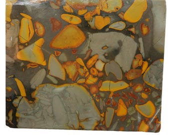Bamboo Jasper Slab - High-Contrast Conglomerate Pattern - Indonesia