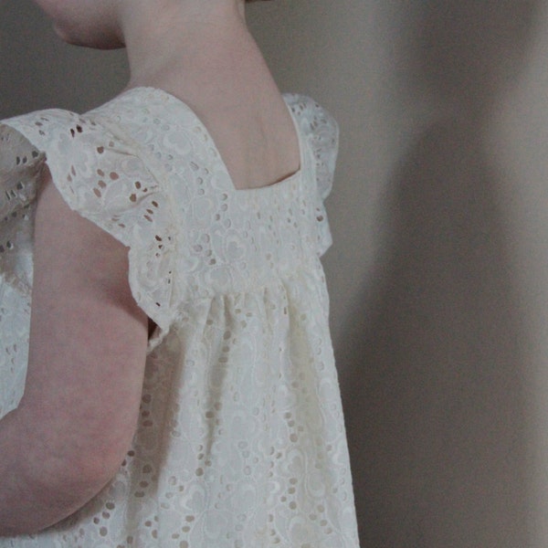 SALE!!! SIZE 2 Girls Beige Lace Boho Summer Dress
