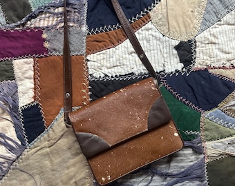 70s Hair On Hide Crossbody Purse