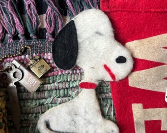 60s Needle Felted Handmade Snoopy Magnet