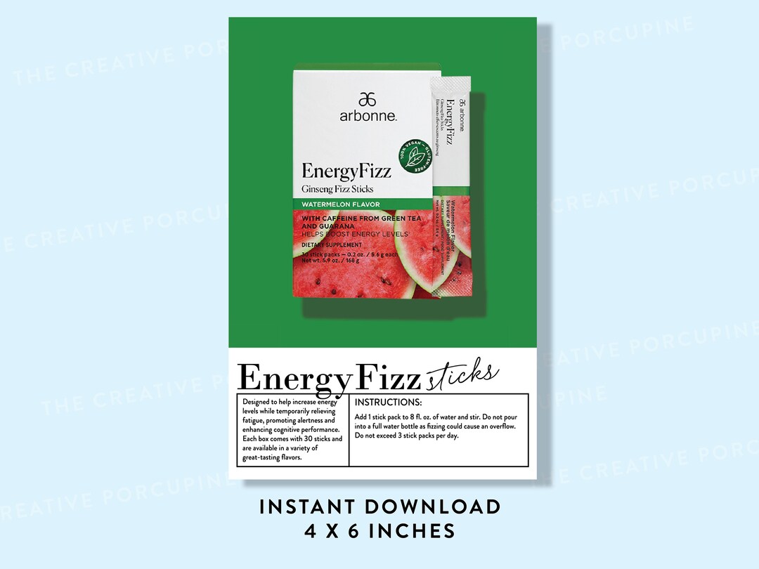 Watermelon Fizz Sample Card Print at Home Instant Download Etsy