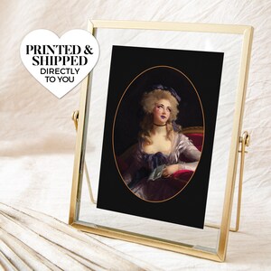 madame treize ~ rokoko egirl goth gf ~ 4x6 Postkarte Minidruck | Renaissance Rokoko Barock Portrait Vintage Gemälde verändertes Kunstwerk