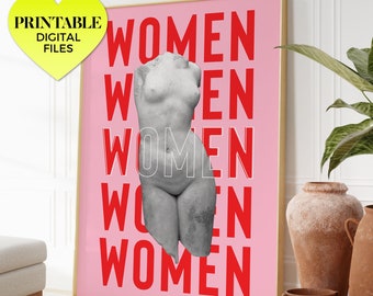 women ~ statue of aphrodite ~ printable wall art | classical greek mythology goddess sapphic lesbian wlw vintage sculpture altered artwork
