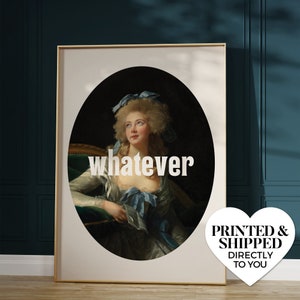 whatever ~ madame grand ~ wall art matte print | classical renaissance rococo baroque portrait vintage painting altered artwork