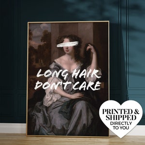 long hair don&#39;t care ~ portrait of louise de keroualle ~ wall art matte print | classic renaissance rococo vintage painting altered artwork