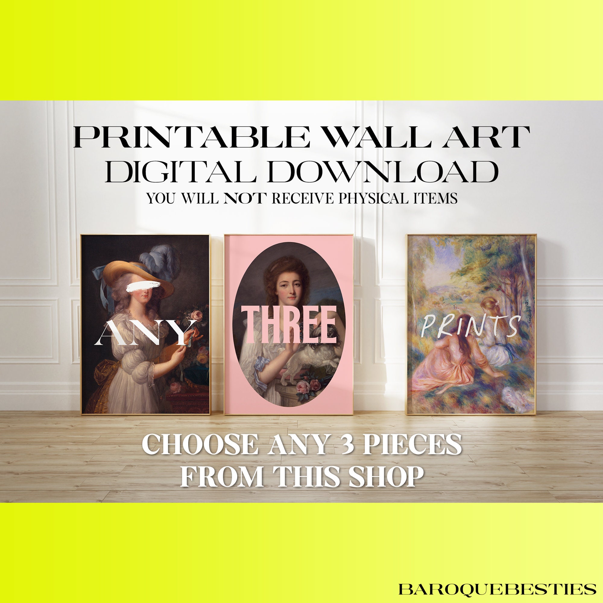 Pick Any 3 Prints Custom Printable Wall Art Bundle Printable Gallery