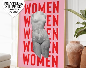 women ~ statue of aphrodite ~ wall art matte print | classical greek mythology goddess sapphic lesbian wlw vintage sculpture altered artwork