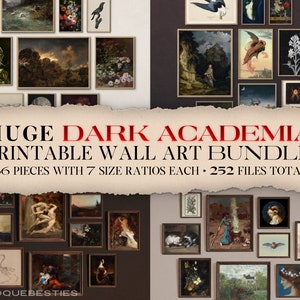 dark academia printable wall art ~ bundle of 36 | instant gallery wall digital download botanical occult moody gothic witchy custom decor